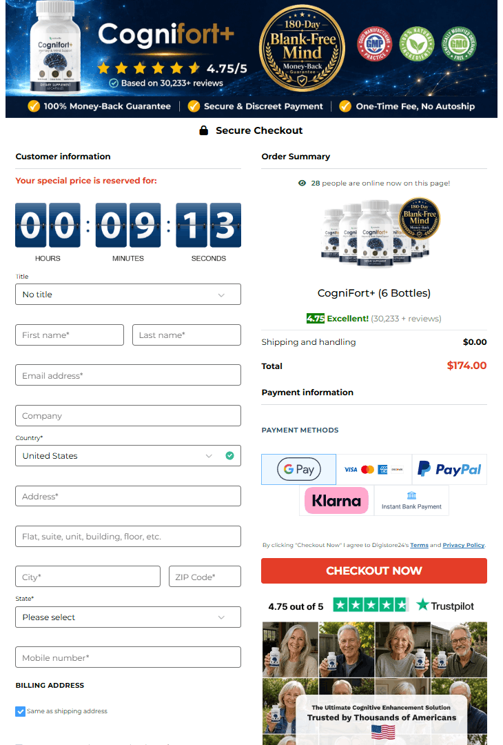 CogniFort+ order form